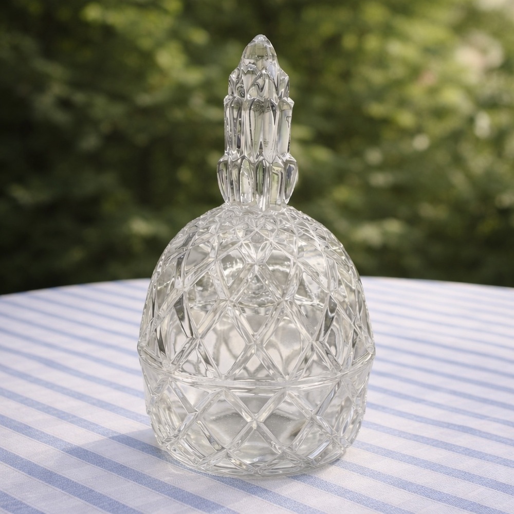 Crystal Pineapple 2 pc Candy Dish